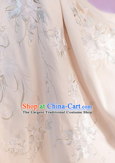 China Traditional Winter Costume Ancient Tang Dynasty Imperial Concubine Clothing Embroidered White Cape
