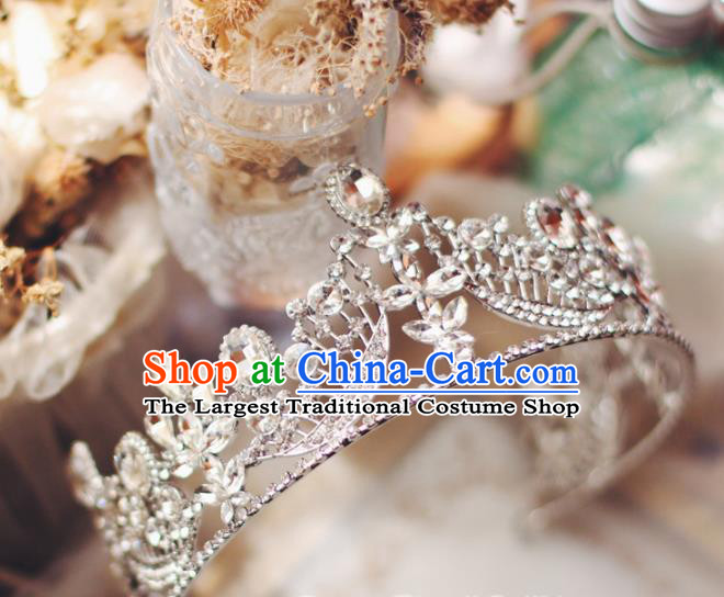 European Crystal Hair Clasp Retro Zircon Royal Crown Wedding Bride Hair Accessories