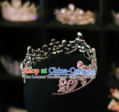 European Crystal Hair Clasp Retro Zircon Royal Crown Wedding Bride Hair Accessories
