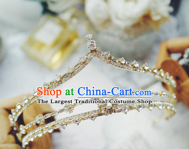 European Wedding Bride Hair Accessories Crystal Hair Clasp Baroque Retro Zircon Royal Crown