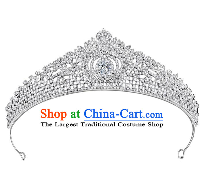 Baroque Princess Retro Royal Crown Crystal Hair Clasp European Wedding Bride Hair Accessories