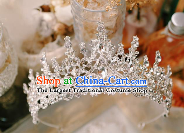 Retro European Wedding Royal Crown Handmade Court Hair Accessories Baroque Princess Zircon Headwear