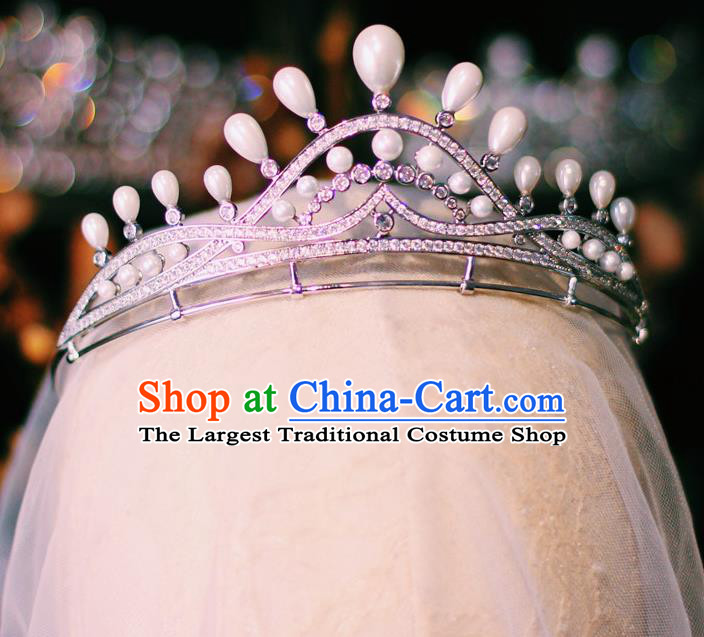 European Wedding Bride Hair Accessories Court Hair Jewelry Baroque Princess Zircon Royal Crown