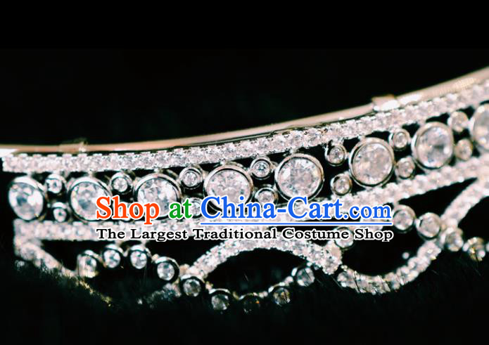 European Princess Headwear Handmade Wedding Luxury Zircon Royal Crown Baroque Hair Clasp Women Jewelry Accessories