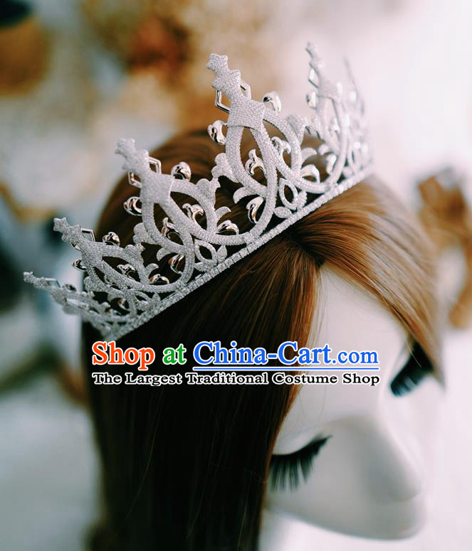 Top European Queen Zircon Royal Crown Baroque Bride Headwear Women Jewelry Accessories