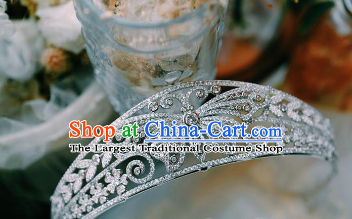 Top European Retro Zircon Butterfly Royal Crown Bride Headwear Princess Wedding Jewelry Accessories