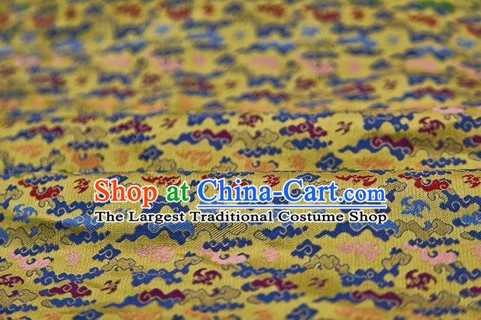Chinese Classical Clouds Pattern Design Yellow Song Brocade Fabric Asian Traditional Silk Material
