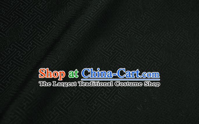 Chinese Classical Jacquard Pattern Design Atrovirens Mulberry Silk Fabric Asian Traditional Cheongsam Silk Material