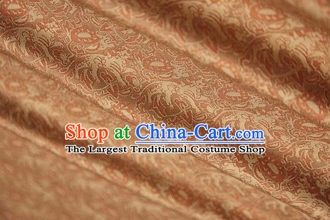 Chinese Classical Pattern Design Orange Song Brocade Fabric Asian Traditional Silk Material