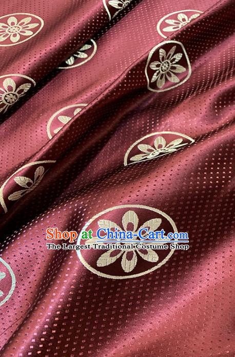 Chinese Classical Windmill Pattern Design Rust Red Brocade Fabric Asian Traditional Satin Tang Suit Silk Material