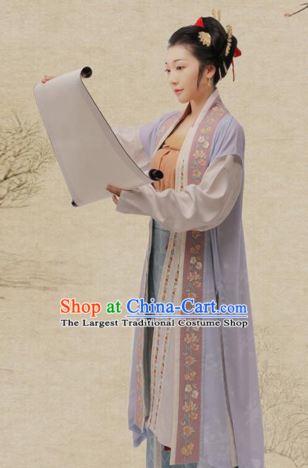 Chinese Ancient Nobility Female Hanfu Dress Traditional Song Dynasty Poetess Zhu Shuzhen Costumes for Women