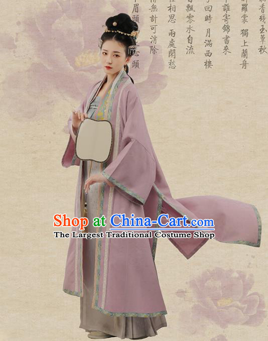 Chinese Ancient Nobility Dowager Hanfu Dress Traditional Song Dynasty Poetess Li Qingzhao Costumes for Women