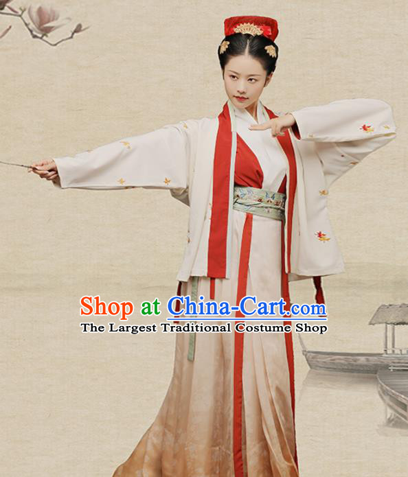 Chinese Ancient Female Swordsman Hanfu Dress Traditional Song Dynasty Heroine Liang Hongyu Costumes for Women