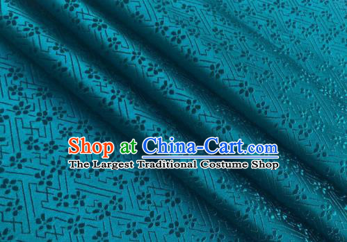 Chinese Classical Babysbreath Pattern Design Peacock Green Brocade Fabric Asian Traditional Satin Silk Material