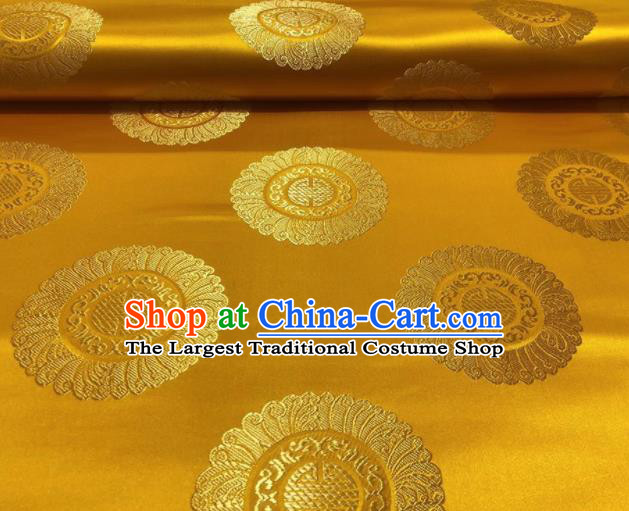 Chinese Classical Royal Pattern Design Golden Brocade Fabric Asian Traditional Satin Silk Material