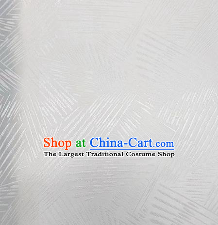 Chinese Classical Meteor Shower Pattern Design White Brocade Fabric Asian Traditional Satin Silk Material
