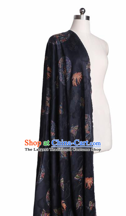 Chinese Classical Auspicious Bird Pattern Design Black Gambiered Guangdong Gauze Fabric Asian Traditional Cheongsam Silk Material