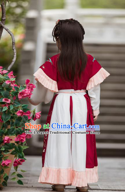 Chinese Traditional Girls Costume Ancient Jin Dynasty Princess Hanfu Dress for Kids