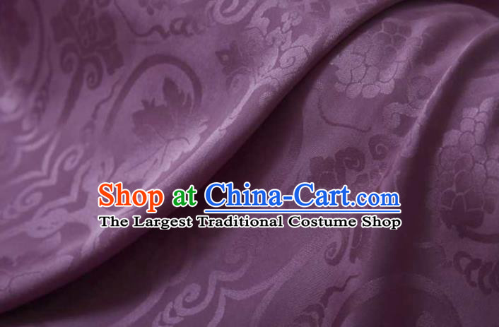 Chinese Classical Grape Vine Pattern Design Purple Silk Fabric Asian Traditional Cheongsam Brocade Material