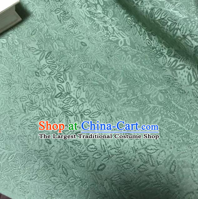 Chinese Classical Grass Pattern Design Lake Blue Silk Fabric Asian Traditional Cheongsam Brocade Material