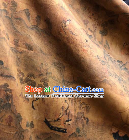 Asian Chinese Traditional Pattern Design Gambiered Guangdong Gauze Fabric Silk Material