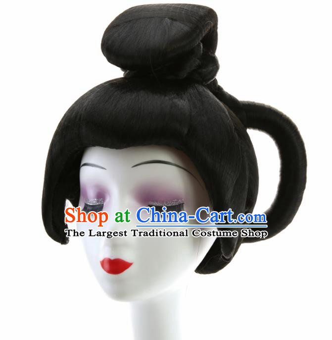 Chinese Classical Dance Wigs Hair Accessories Ancient Imperial Concubine Chignon for Women