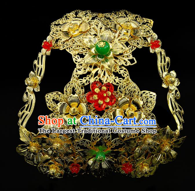 Chinese Ancient Princess Golden Hair Crown Traditional Classical Dance Hair Accessories for Women