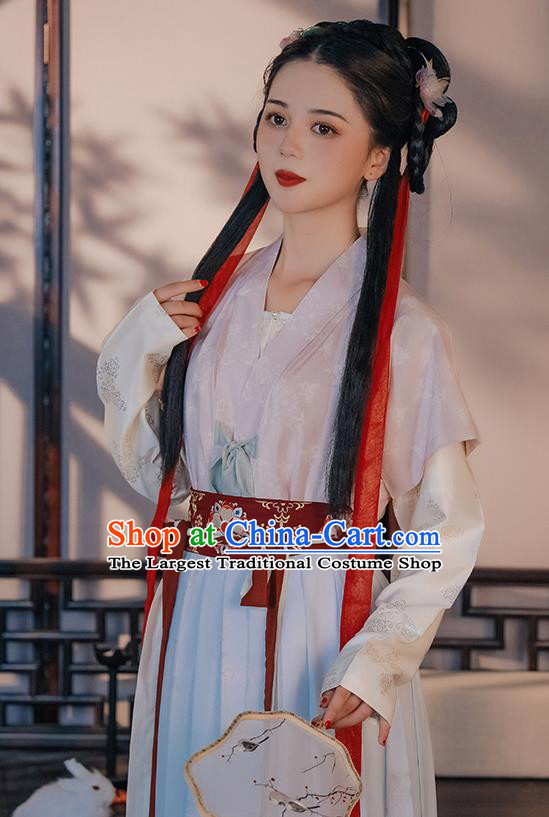 Chinese Ancient Nobility Maidservant Dress Traditional Tang Dynasty Court Lady Costumes for Women