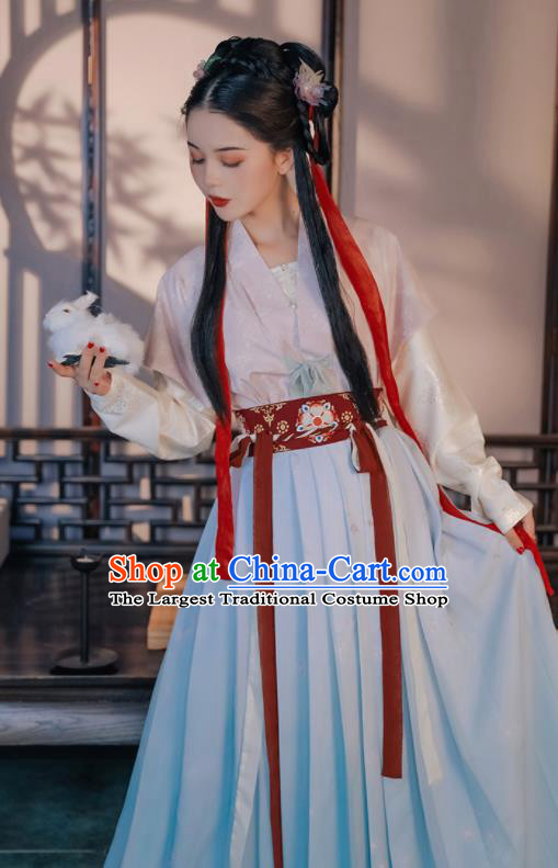 Chinese Ancient Nobility Maidservant Dress Traditional Tang Dynasty Court Lady Costumes for Women