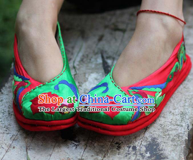 Chinese Handmade Embroidered Red Shoes Hanfu Shoes Traditional National Shoes for Women