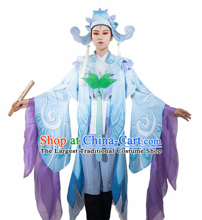 Chinese Cosplay Scholar Blue Hanfu Cloting Traditional Ancient Childe Costume for Men