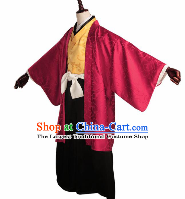 Japanese Cosplay Knight Kimono Traditional Ancient Swordsman Costume for Men