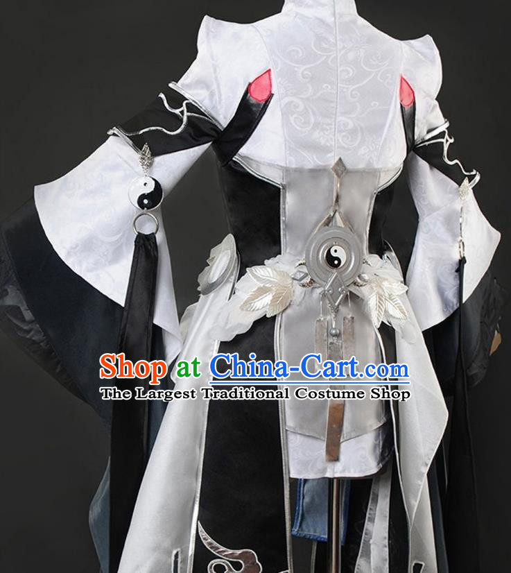 Chinese Cosplay Game Taoist Nun Black Dress Traditional Ancient Princess Female Swordsman Costume for Women