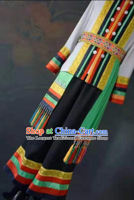 Chinese Ethnic Stage Show Costumes Traditional Dai Nationality Folk Dance Clothing for Men