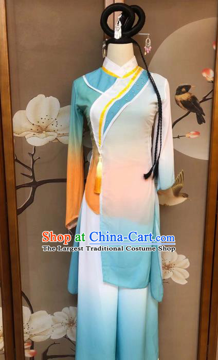 Chinese Classical Dance Zui Chun Feng Dress Traditional Fan Dance Stage Show Costume for Women