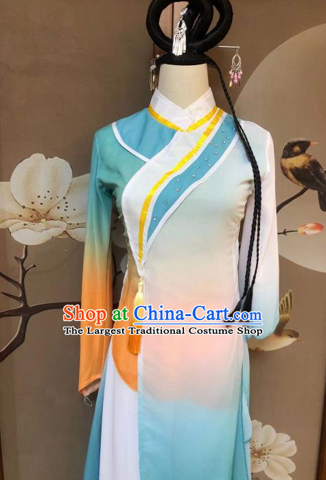 Chinese Classical Dance Zui Chun Feng Dress Traditional Fan Dance Stage Show Costume for Women