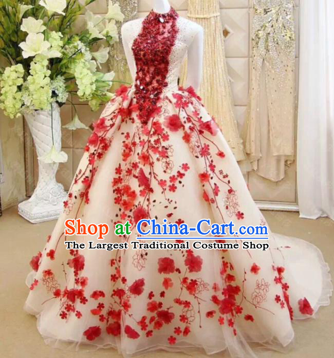 Custom European Court White Full Dress Wedding Bride Costumes Top Grade Bridal Gown for Women