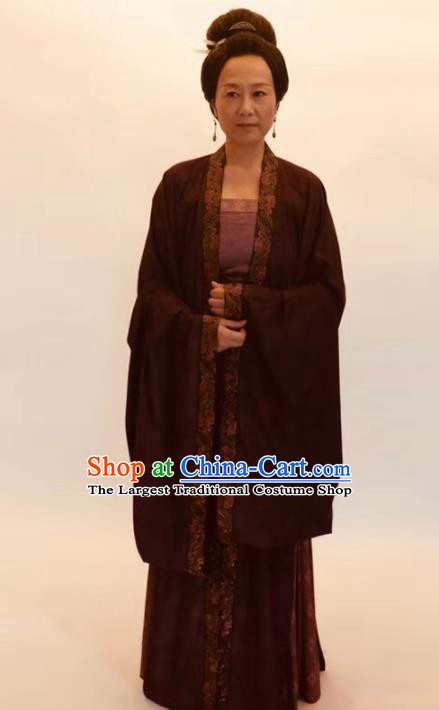 Chinese Traditional Song Dynasty Dowager Countess Costume Ancient Female Civilian Hanfu Dress for Women