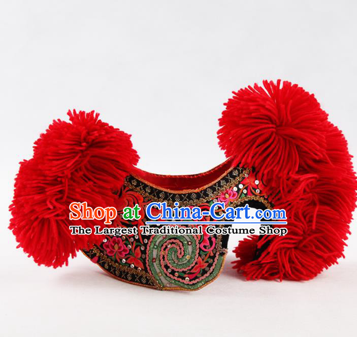 Chinese Traditional Yi Nationality Hat Handmade Ethnic Hair Accessories for Women