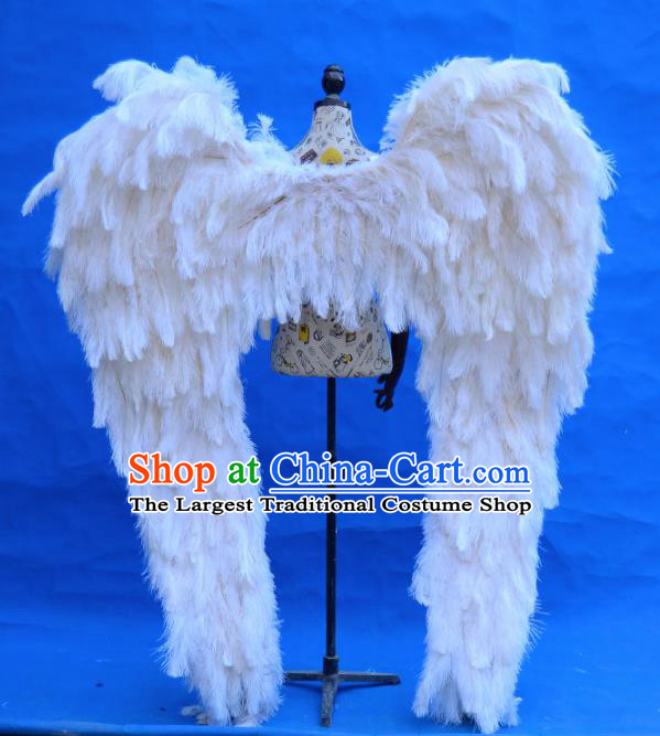 Halloween Stage Show Miami White Feathers Deluxe Wings Brazilian Carnival Catwalks Prop for Women