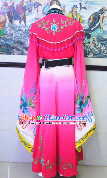 Chinese Traditional Peking Opera Queen Rosy Embroidered Dress Ancient Empress Costume for Women