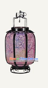 Chinese Traditional Handmade Iron Light Purple Palace Lantern New Year Ceiling Lamp