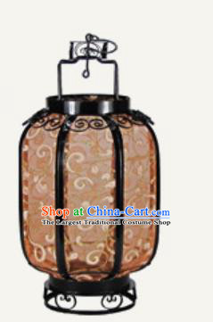 Chinese Classical Brown Palace Lantern Traditional Handmade New Year Ironwork Ceiling Lamp