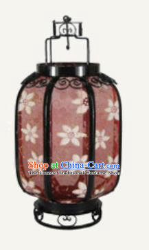 Chinese Classical Purplish Red Palace Lantern Traditional Handmade New Year Ironwork Ceiling Lamp