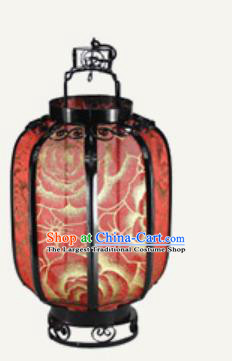 Chinese Classical Red Gauze Palace Lantern Traditional Handmade New Year Ironwork Ceiling Lamp