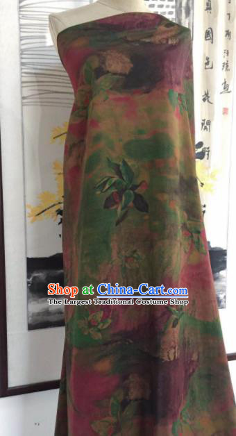Asian Chinese Traditional Pattern Design Green Gambiered Guangdong Gauze Fabric Silk Material