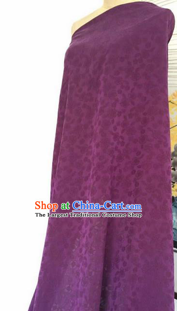 Asian Chinese Traditional Cherry Blossom Pattern Design Purple Gambiered Guangdong Gauze Fabric Silk Material