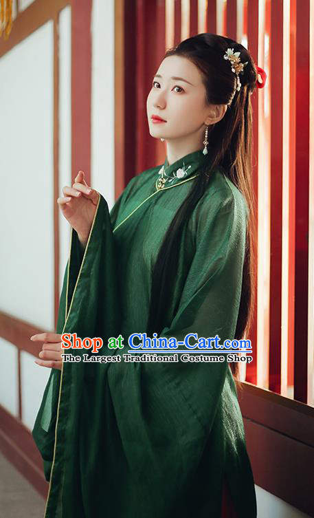 Chinese Ancient Drama Princess Green Blouse and Skirt Traditional Ming Dynasty Nobility Lady Costumes for Women