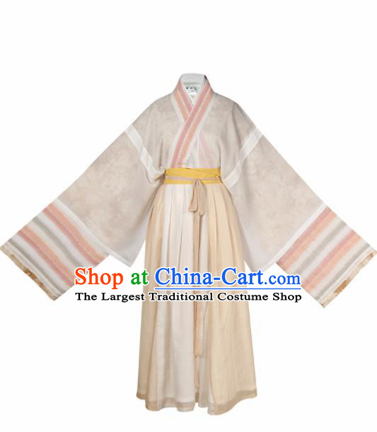 Chinese Ancient Swordswoman Hanfu Dress Traditional Jin Dynasty Female Civilian Costumes for Women