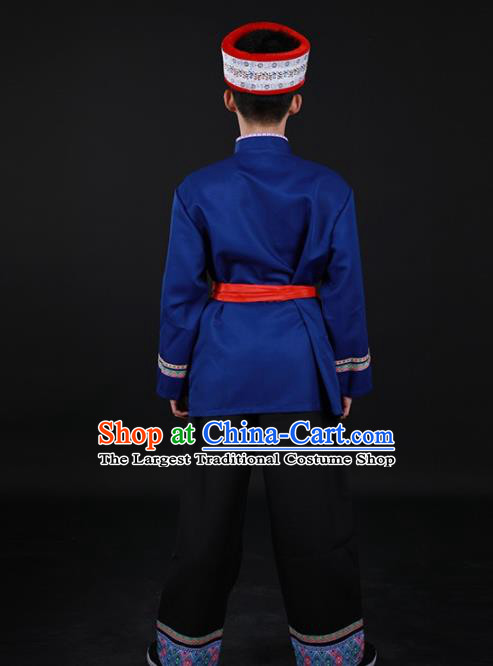 Chinese Traditional Achang Nationality Festival Outfits Ethnic Minority Folk Dance Stage Show Costume for Men